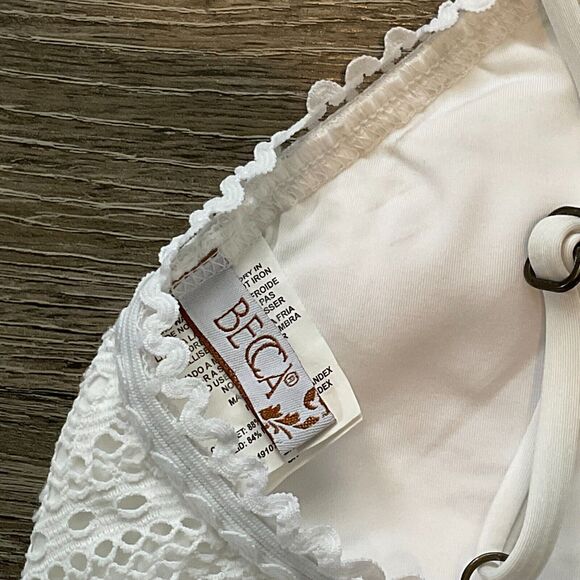 Becca by Rebecca Virtue‎ White High Neck One Piece Swimsuit Women Size Small EUC - Picture 5 of 6